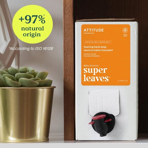 ATTITUDE Foaming Hand Soap Refill Orange Leaves (67.62oz) - Picture 2 of 5